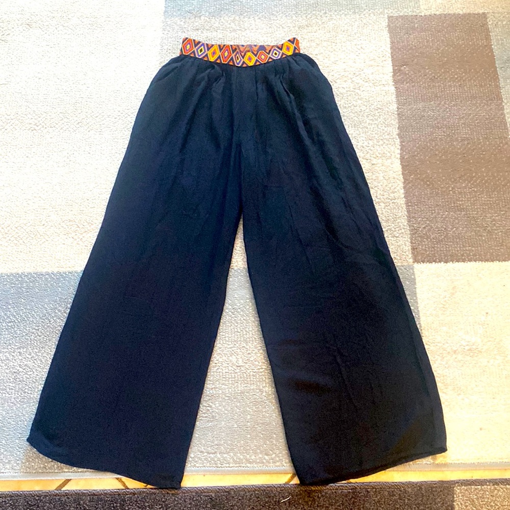 Black high waisted palazzo pants